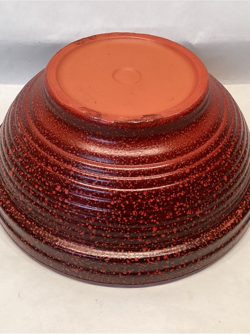 Speckle Glaze Terracotta Beehive Mixing Bowl Brown Orange 7 1/2” Vintage